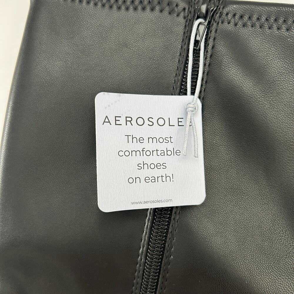 NIB Aerosoles Chai Knee High Boots Black Stretch Size 10 Women Square NEW IN BOX - Picture 6 of 16